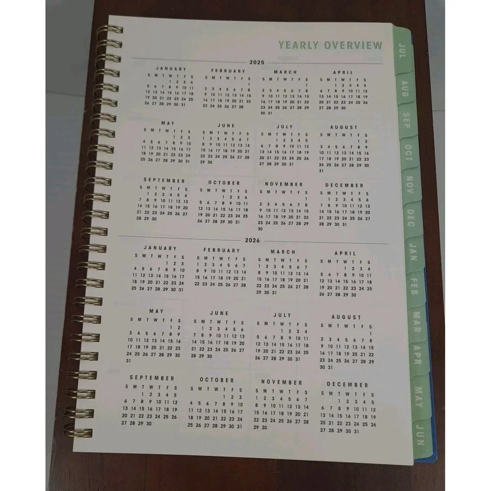 New 2025/2026 Brook Gossen For Blue Sky 12 Month Planner‎ Tabbed Weekly Monthly